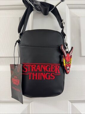 Primark Black Messenger Bag with Red Stranger Things Embroidery